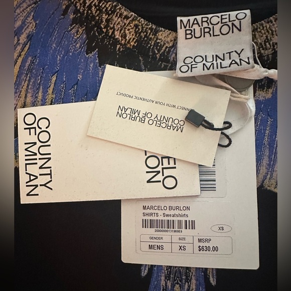 NWT Marcelo Burlon Men’s Wings Sweatshirt - Picture 5 of 5